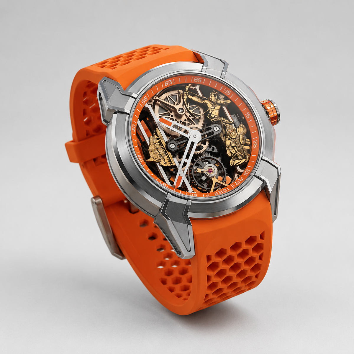 The Ayodhya Chronograph: Raghuvanshi Heritage Saffron Watch