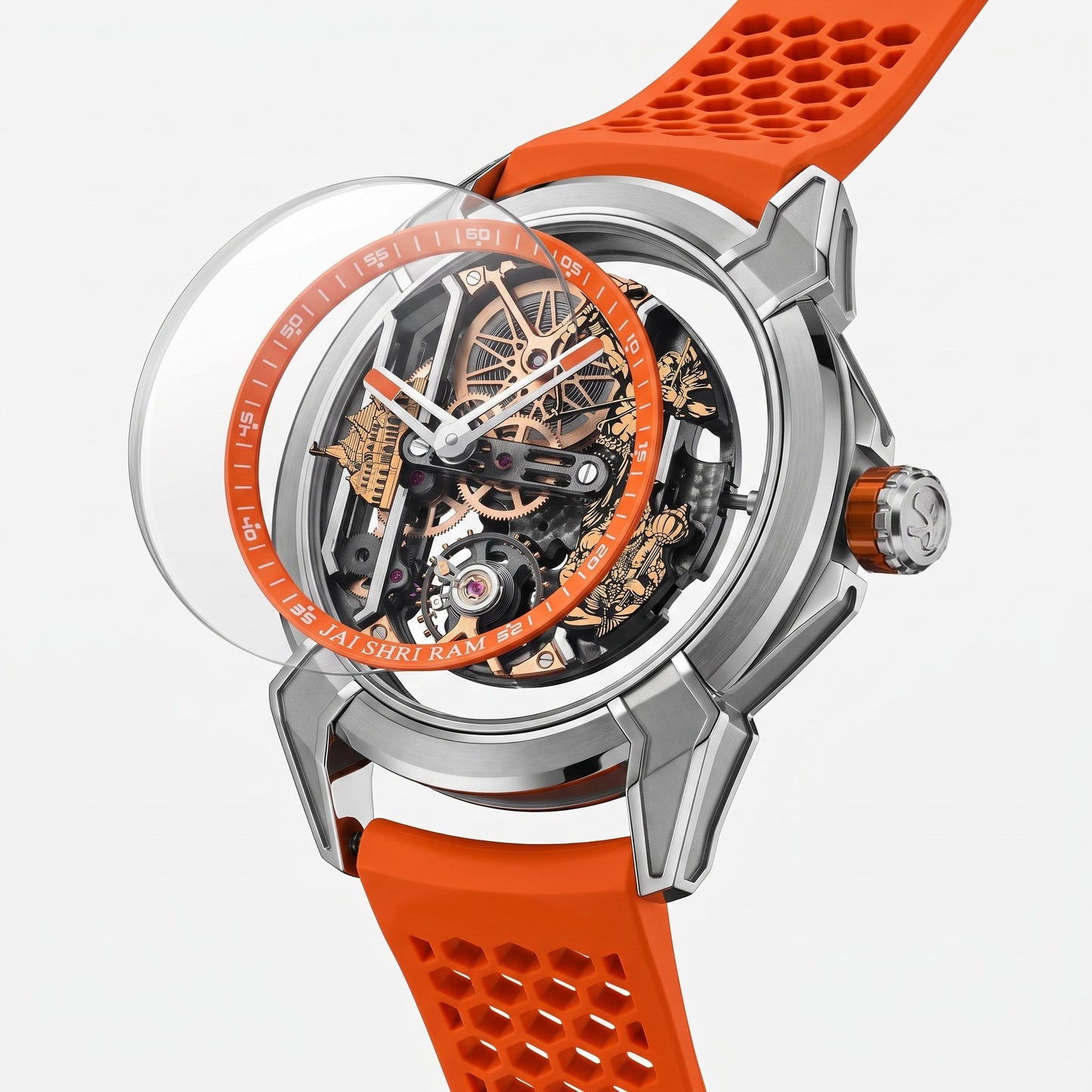 The Ayodhya Chronograph: Raghuvanshi Heritage Saffron Watch