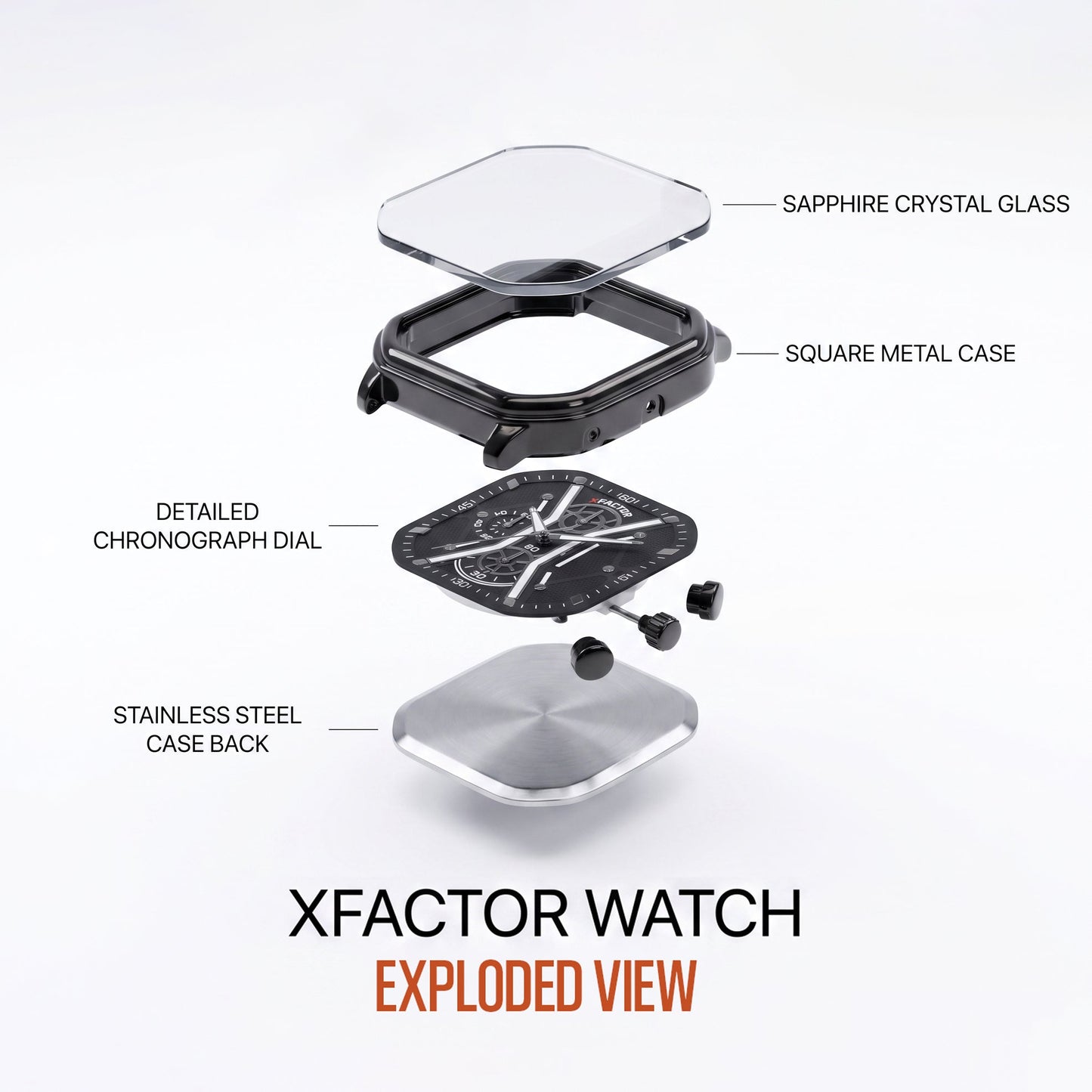 XFACTOR® Onyx Octane Quartz Chronograph Watch For Men